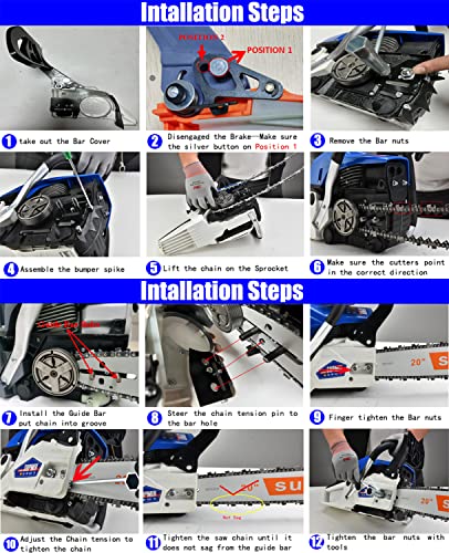 20" 62cc Gas Chainsaw for Tree Cutting Power