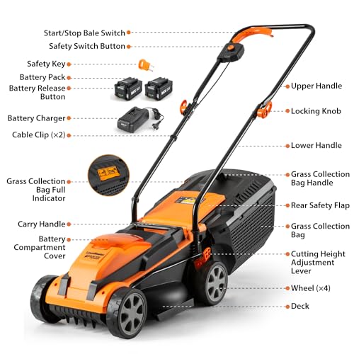LawnMaster CLM2413A Cordless 13-Inch Lawn Mower 24V