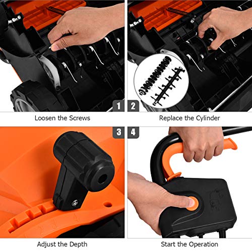 Goplus 2-in-1 Lawn Dethatcher and Scarifier
