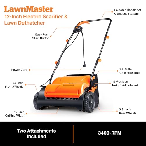 LawnMaster Scarifier & Dethatcher - 13" 12AMP