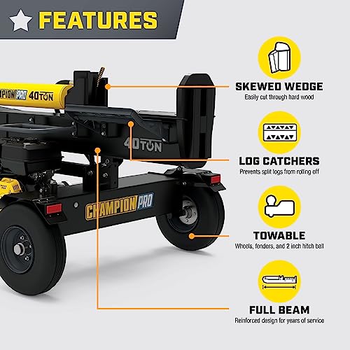 Champion 40-Ton Gas Log Splitter PRO Grade