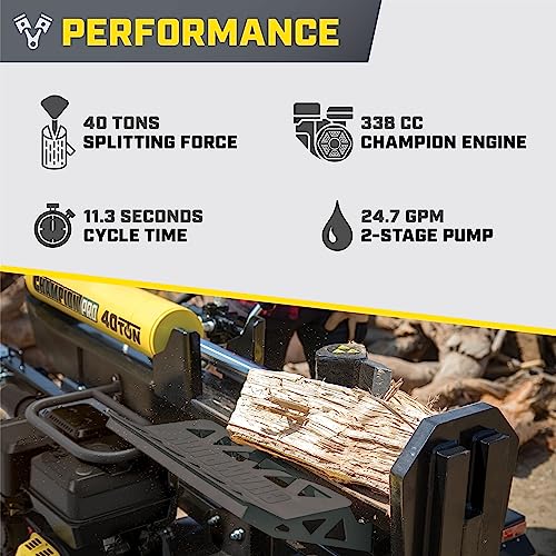 Champion 40-Ton Gas Log Splitter PRO Grade