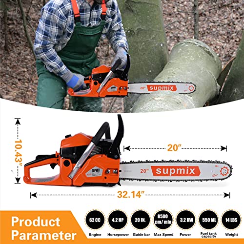 62CC Gasoline Chainsaw for Farm & Garden