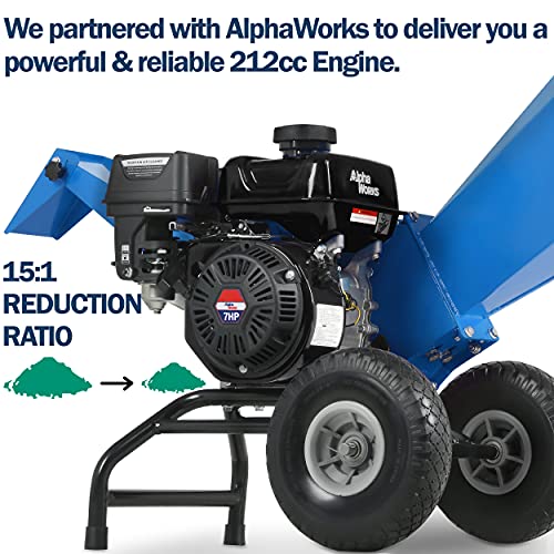 Landworks Gas Powered Wood Chipper Shredder Mulcher