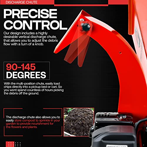 Powerful Gas Wood Chipper Shredder Mulcher - 7HP