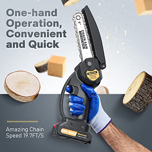 6-Inch Cordless Electric Chainsaw for Wood Cutting