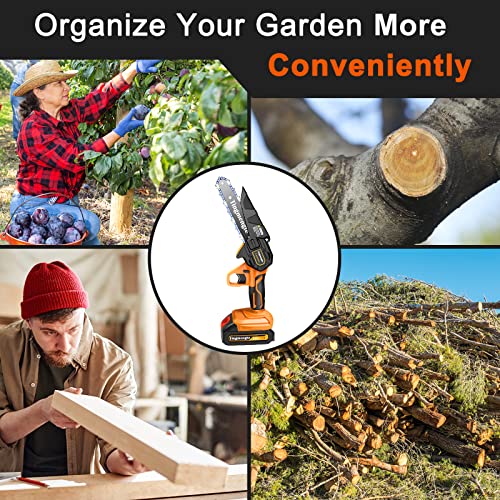 6-Inch Cordless Mini Chainsaw for Outdoor Cutting