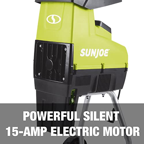 Sun Joe Electric Wood Chipper/Shredder, 15-Amp, 1.7-Inch Cutting Diameter, Green