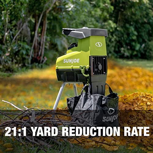 Sun Joe Electric Wood Chipper/Shredder, 15-Amp, 1.7-Inch Cutting Diameter, Green