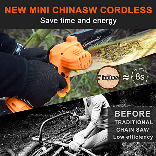 6-Inch Cordless Mini Chainsaw for Outdoor Cutting