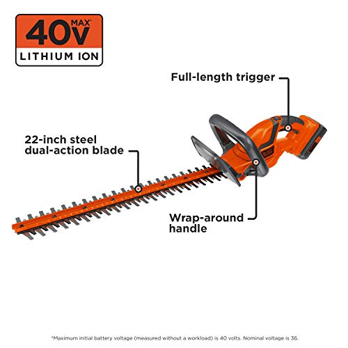 BLACK+DECKER 40V Cordless Hedge Trimmer