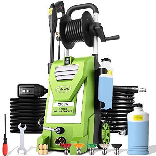 Electric Pressure Washer with Hose Reel & Nozzles