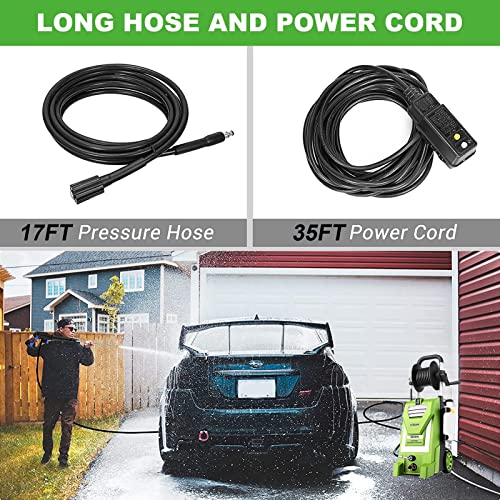 Electric Pressure Washer with Hose Reel & Nozzles