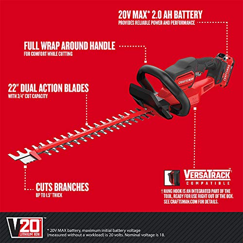 22-Inch CRAFTSMAN V20* Hedge Trimmer