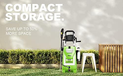 Electric Pressure Washer with Hose Reel & Nozzles