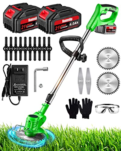 Electric Cordless Weed Wacker with Multiple Blades