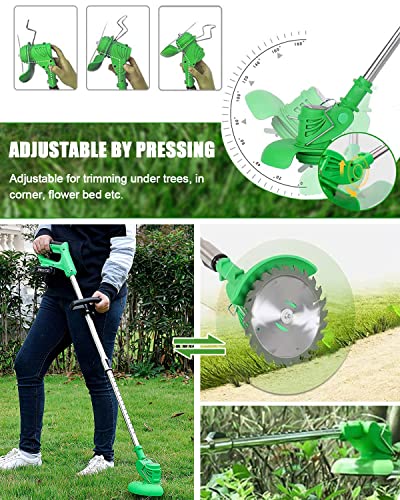 Electric Cordless Weed Wacker with Multiple Blades