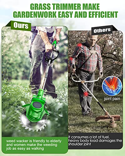 Electric Cordless Weed Wacker with Multiple Blades