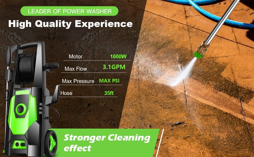 Suyncll Electric Pressure Washer | 1600W - 3.1GPM