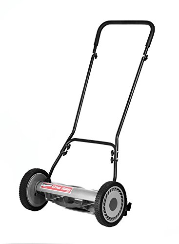 18" 5-Blade Push Reel Mower, Grey