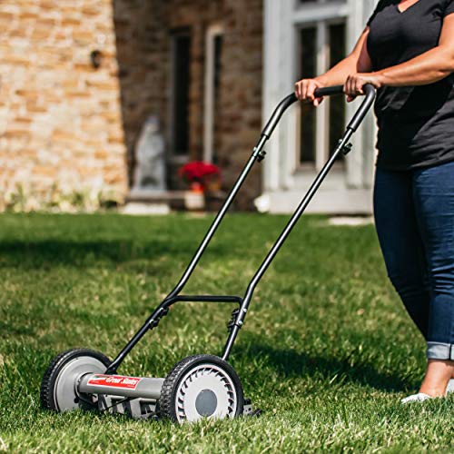 18" 5-Blade Push Reel Mower, Grey