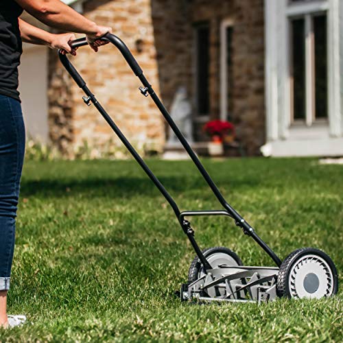 18" 5-Blade Push Reel Mower, Grey