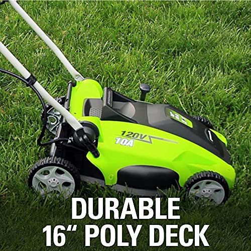 Greenworks Corded Mower, 16-inch Blade