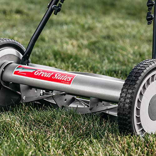 18" 5-Blade Push Reel Mower, Grey