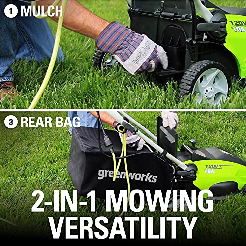 Greenworks Corded Mower, 16-inch Blade