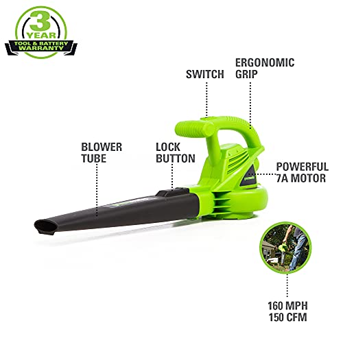Greenworks Electric Blower 160 MPH/150 CFM
