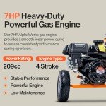 20 Ton Gas Log Splitter - Commercial Quality