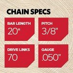 Oregon D70 Chainsaw Chain for 20-Inch Bar