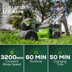 Greenworks 60V Cordless 21” Lawn Mower with LED