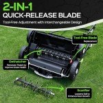TIECTOWN 16-Inch Electric Dethatcher with Bag