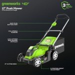 Greenworks 40V 17" Cordless Push Lawn Mower