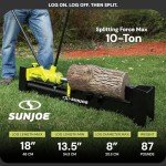 Sun Joe 10 Ton Hydraulic Log Splitter - Green