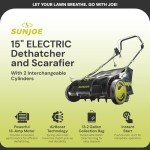 Sun Joe 15-Inch Electric Lawn Dethatcher & Scarifier