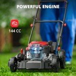 AMERISUN 21" Gas Lawn Mower with Mulching & Side Discharge