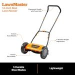 LawnMaster 14-Inch Push Reel Mower with 5 Blades