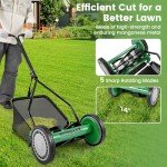 Goplus 14-Inch Manual Push Lawn Mower