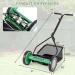 Goplus 14-Inch Manual Push Lawn Mower
