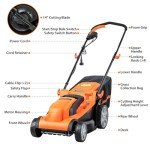 LawnMaster 15-Inch Electric Corded Lawn Mower 11AMP