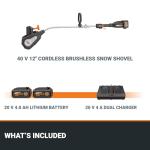 WORX Nitro 40V Cordless Electric Snow Shovel