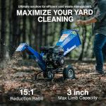 Landworks Gas Powered Wood Chipper Shredder Mulcher