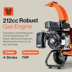SuperHandy 7HP Mini Wood Chipper Shredder Mulcher