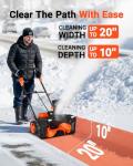 VOLTASK 48V Cordless 20-Inch Electric Snow Blower