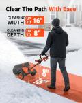 VOLTASK Cordless 48V Snow Shovel with Wheels
