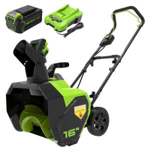 Greenworks 40V 16" Cordless Snow Blower with Battery