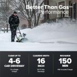 Greenworks 40V 16" Cordless Snow Blower with Battery