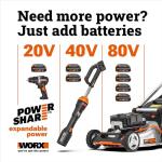 Worx 40V 20" Cordless Snow Blower with Batteries
